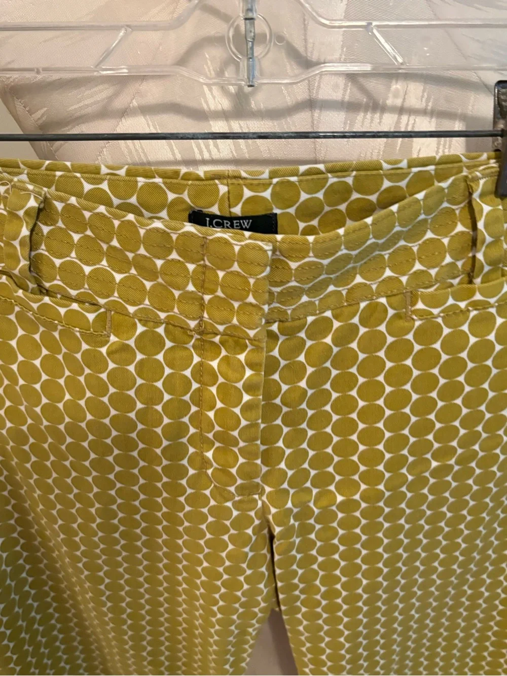 J. Crew Yellow Geometric Cropped Pants size 8 fashion show item city fit